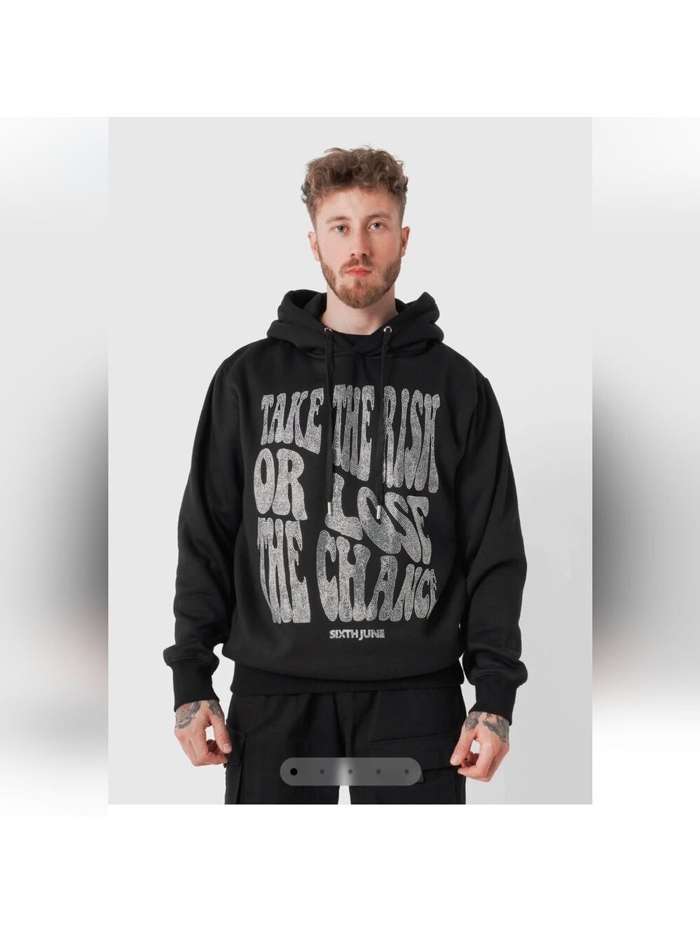 Black Graphic Hoodie - 'Take The Risk' Men's Sweatshirt